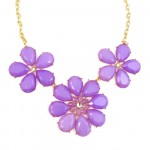 Lavender Stone Daisy BLoom Statement Necklace